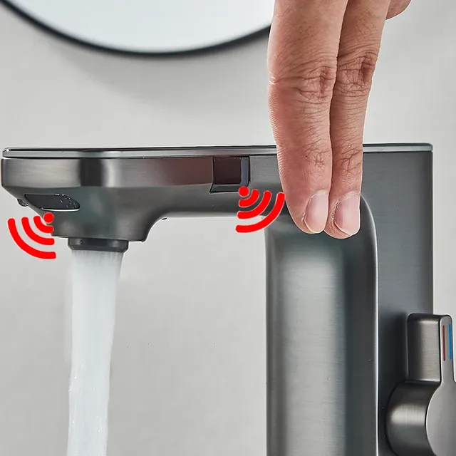 Robinet de lavabo à capteur intelligent gris pistolet – vue 4