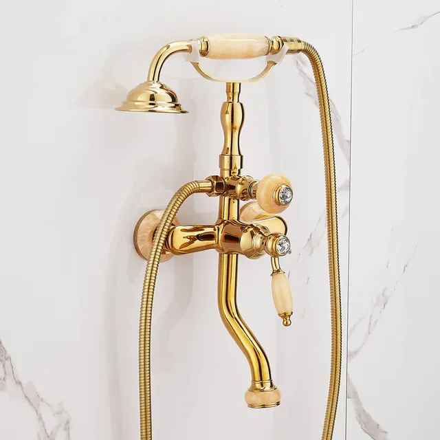 Pommeau de douche triple en laiton – vue 3