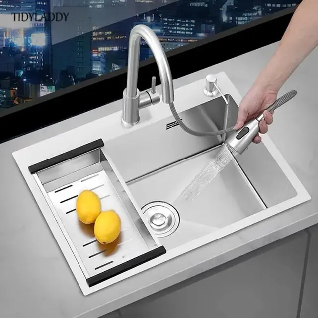 Évier de cuisine en acier inoxydable – vue 2