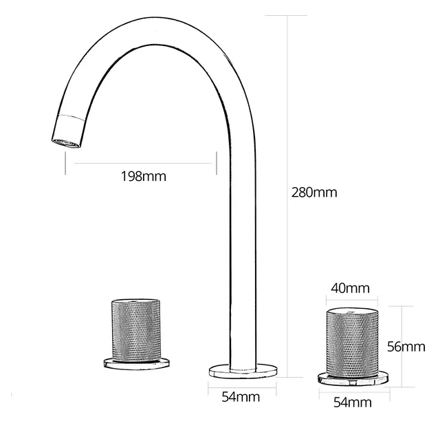 Robinet de lavabo en or brossé – vue 4