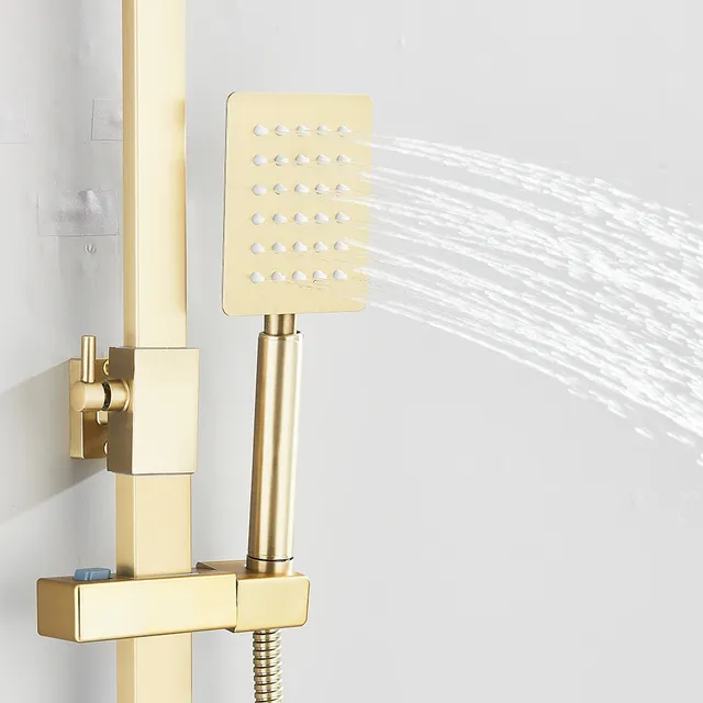 Système de douche brossé doré 3 en 1 – vue 4