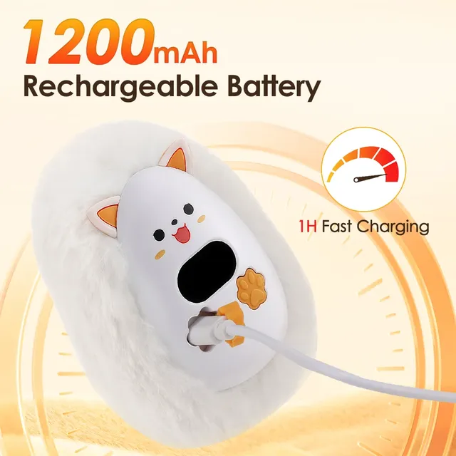 Chauffe mains électrique rechargeable pelucheux long… – vue 6