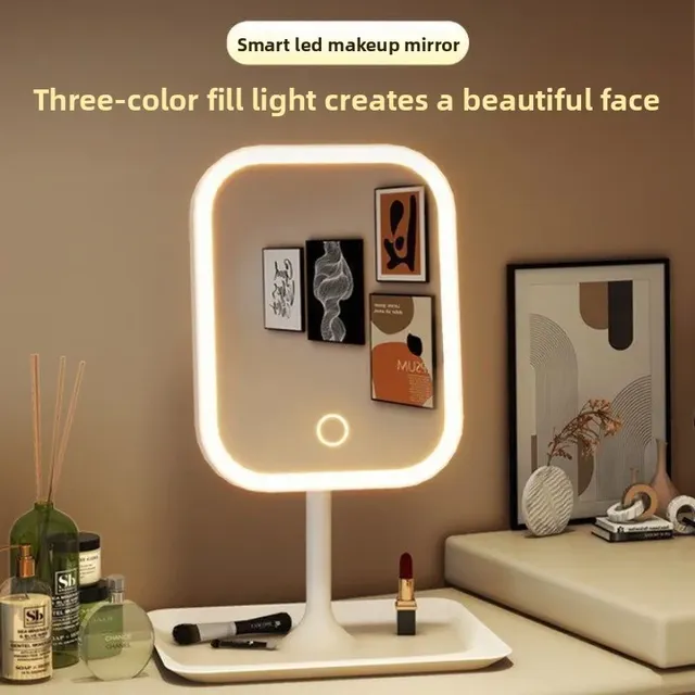 Miroir de maquillage de bureau à Led avec lumières – vue 2