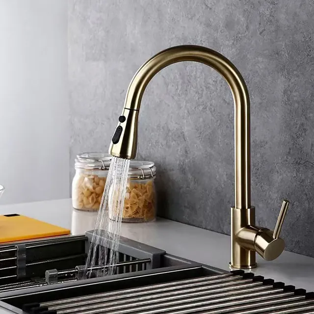 Robinet de cuisine mélangeur extractible à poignée unique – vue 3