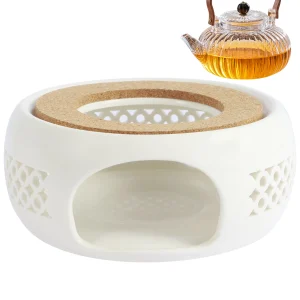Chauffe-théière en céramique creuse, avec coussin en liège, résistant à la chaleur, pour café et thé, pratique