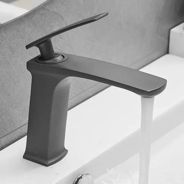 Robinet mitigeur lavabo monocommande monotrou noir mat… – vue 5