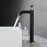 Mitigeur lavabo vasque monotrou poignée levier dorée… – vue 4