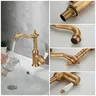 Robinet de lavabo de salle de bains en or antique 360 °… – vue 4