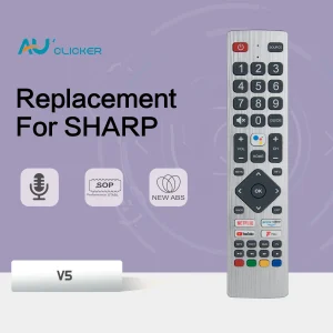 Télécommande TV vocale pour Sharp AQUOS SHW/RMC/0134 Netflix Prime YouTube f-play Smart TV avec fonction vocale Télécommande TV vocale pour Sharp AQUOS SHW/RMC/0134 Netflix Prime YouTube f-play Smart TV avec fonction vocale