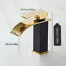 Robinet cascade de luxe noir blanc or avec tuyau chaud… – vue 5