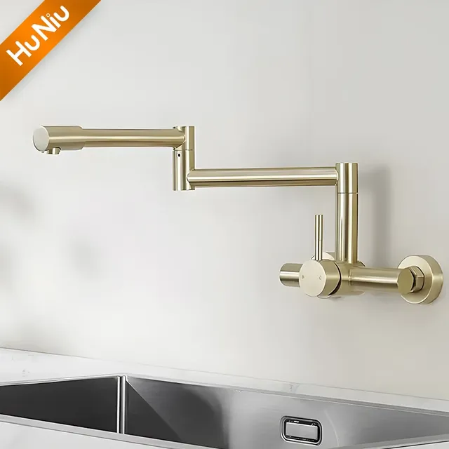 HuNiu robinet de cuisine pliant en acier inoxydable 304