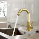 Robinet de cuisine en acier inoxydable, robinet Flexible rotatif à 360 degrés, robinet d&rsquo;évier d&rsquo;eau chaude et froide, mélangeur de cuisine en or