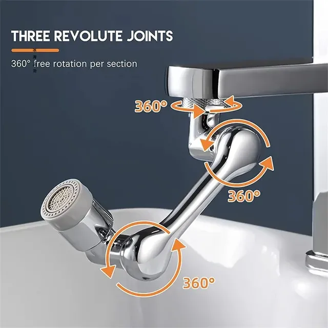 Aérateur de robinet d'extension multifonctionnel rotatif – vue 2