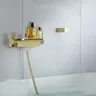 Mitigeur baignoire mural cascade doré brossé laiton… – vue 3