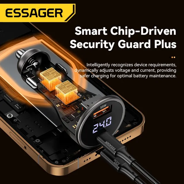 Essager 100W chargeur de voiture USB C Charge rapide PD… – vue 5