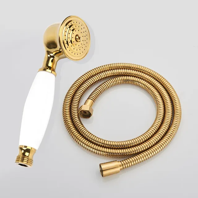 Ensemble pommeau douche main laiton poli doré luxe…