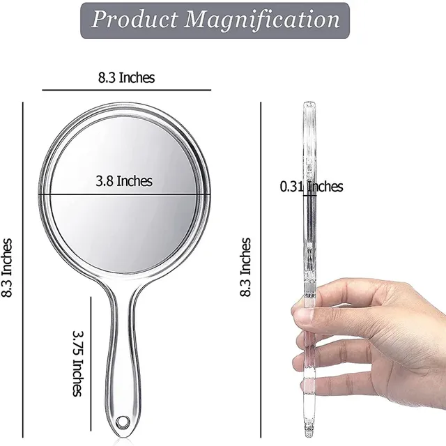 Miroir de maquillage grossissant double face avec poignée – vue 3