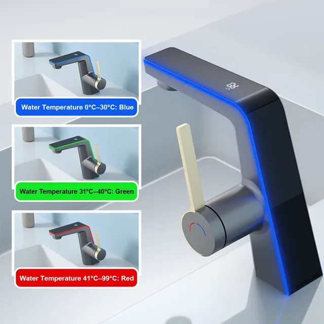 Robinets de lavabo à affichage numérique LED de luxe – vue 2