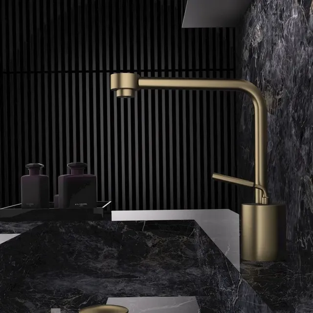 Robinet de salle de bains en or Rose brossé – vue 5