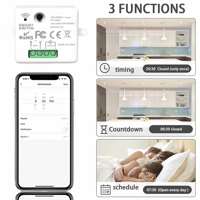 Kit d'interrupteur d'éclairage WiFi intelligent – vue 2