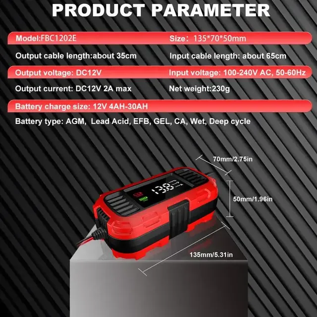 Chargeur batterie moto intelligent maintien portable… – vue 6