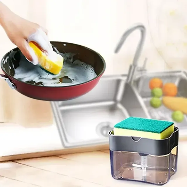 Pompe distributrice de savon avec éponge – vue 2
