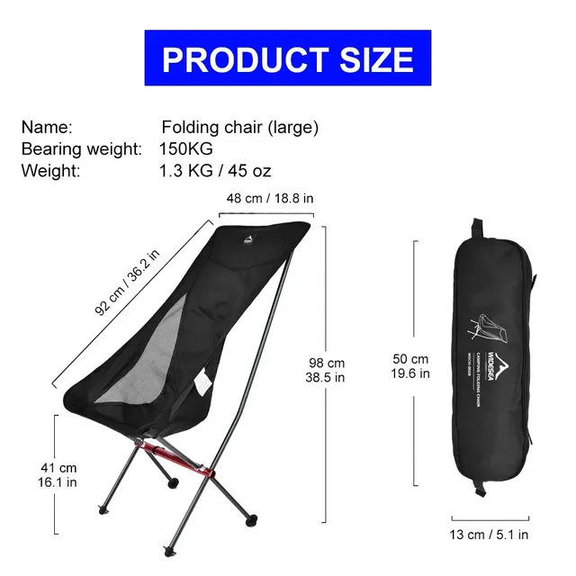 Chaise pliante portable camping ultralégère aluminium… – vue 3