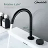 Robinet de lavabo noir mat à 2 trous – vue 3