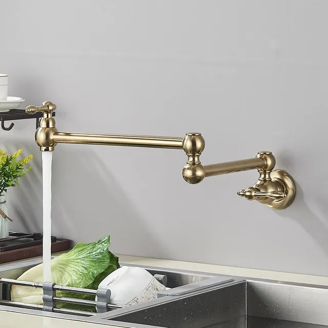 Robinet mural cuisine articulé double bras pivotant bec… – vue 5