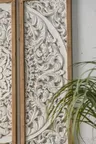Panneau mural triptyque bois sculpté blanc vieilli… – vue 6