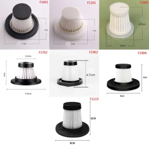 cartouche remplacement aspirateur voiture portable sans fil compatible modèles F1601 F1101 F1801 F1702 F1902 F1904 F1113 blanc noir compact léger