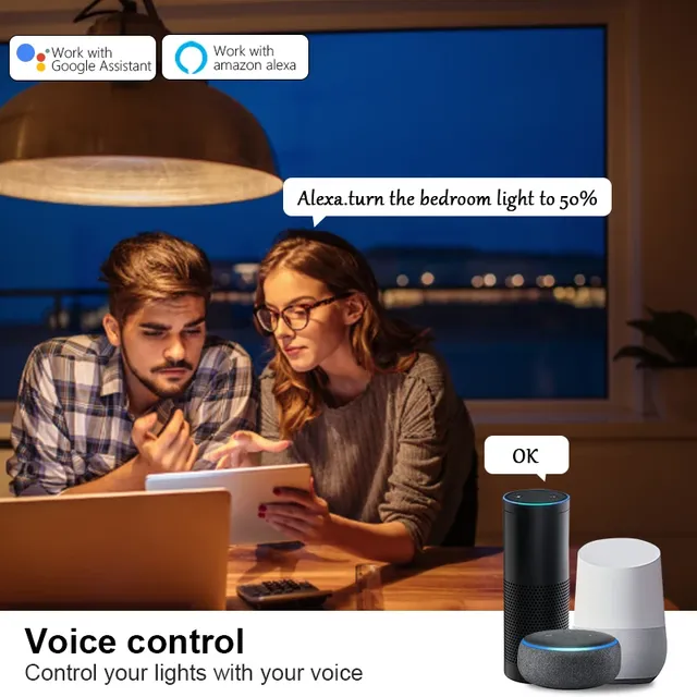 E27 Bluetooth WiFi ampoule LED intelligente 9W gradation… – vue 3