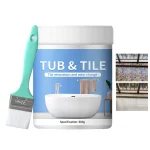 Kit de peinture pour carrelage de salle de bain avec brosse, Kit de finition de bain à base d&rsquo;eau à séchage rapide, Kit de couverture de baignoire à base d&rsquo;eau pour baignoires et évier