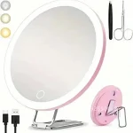 Makeup Mirror with Swivel Base Magnifying Mirror with Rotary Base Portable 10/20/30x Magnifying Mirror with Led for Men for Wall