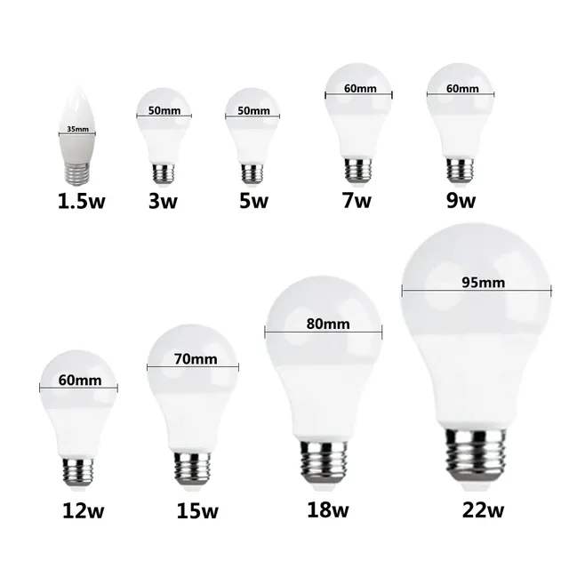 Ampoule LED lampes E27 AC220V ampoule puissance réelle… – vue 2