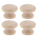 Boutons d&rsquo;armoire ronds en bois 1-3/8 « (35mm) boutons de traction en bois inachevé boutons en bois en forme de champignon pour tiroir de commode d&rsquo;armoire