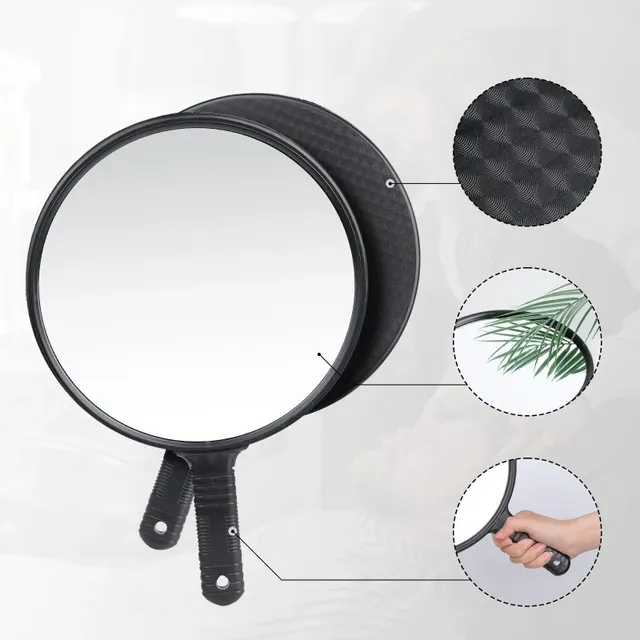 Grand miroir main rond verre haute brillance cadre… – vue 2