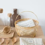 Panier en bambou artisanal Vintage, rangement de cuisine, organisateur de légumes et de fruits pour la maison, salle à manger, paramètres extérieurs