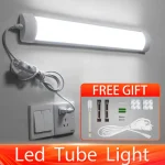 Tube lumineux LED avec fil interrupteur, lampes à bande, salon, chambre, Cisco, cuisine, 110V 220V, 10W, 20W, 30 cm, 50cm