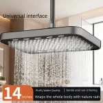 Pommeau de douche à haute pression 36cm, pomme de douche de salle de bain de luxe, Angles réglables, buses en Silicone Anti-colmatage 1 pièce