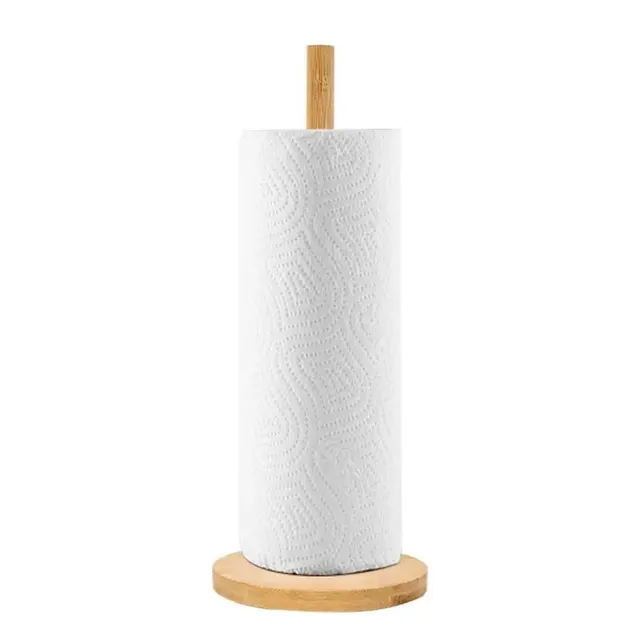 Porte-rouleau de papier de cuisine en bois – vue 3