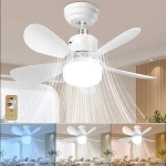 LED ventilateur de plafond lumière moderne intelligent E27 avec télécommande 3 couleurs gradation pour la maison chambre salle à manger AC85-265V