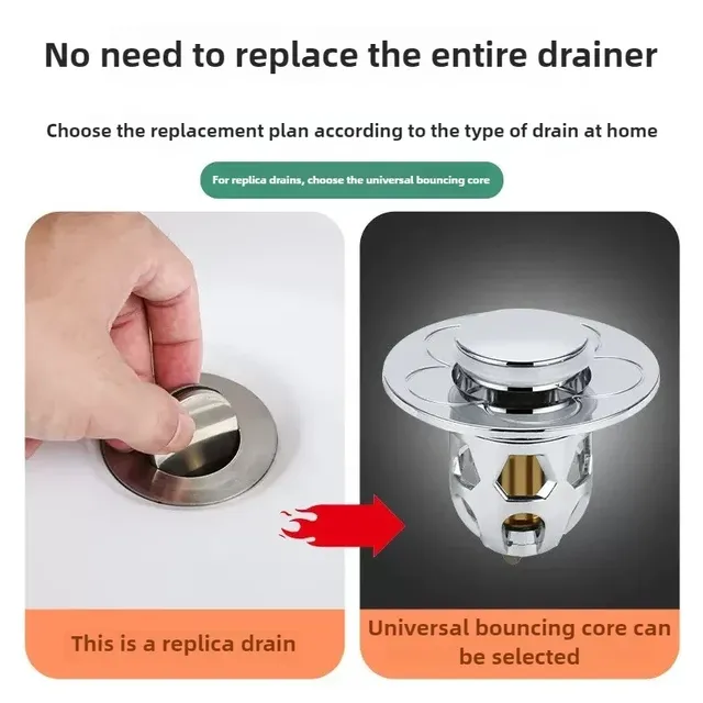 Drain d'évier de salle de bains en acier inoxydable – vue 4