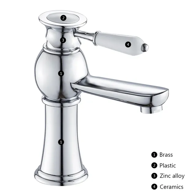 Robinet mitigeur de lavabo de comptoir – vue 3