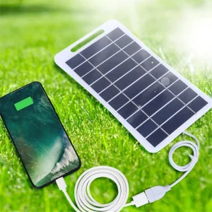 Panneau solaire 2W 5W avec USB, étanche, pour randonnée en plein air et Camping, batterie Portable, batterie de chargement pour téléphone Portable, panneau de charge 5V