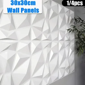 3D White Decor Interior Wall Panels Foam Wallpaper Covering Plastic Cladding Tiles PVC  Moisture Interior Panels TV Background