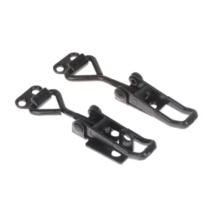 Boîte d&rsquo;armoire, poignée à levier, loquet de verrouillage pour porte coulissante de maison, quincaillerie de meubles, pince rapide noire, boîte de serrage coudée