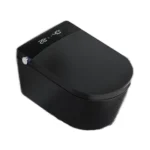 Mur moderne, toilettes intelligentes en céramique, mat, sans réservoir, Bidet flottant, noir allongé, télécommandes