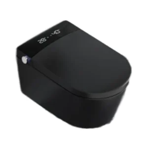 Mur moderne, toilettes intelligentes en céramique, mat, sans réservoir, Bidet flottant, noir allongé, télécommandes