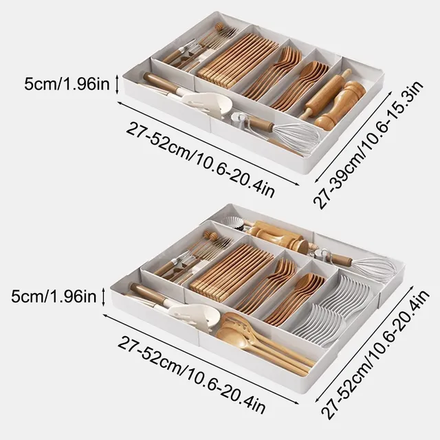 Organisateur tiroir extensible réglable plastique blanc… – vue 6